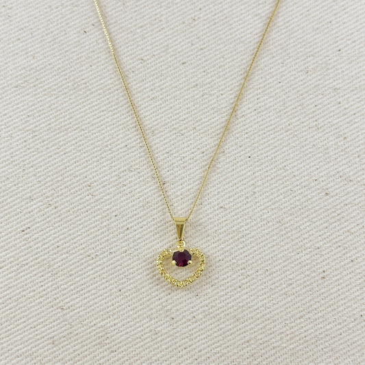 18k Gold Filled Crystal Heart Necklace