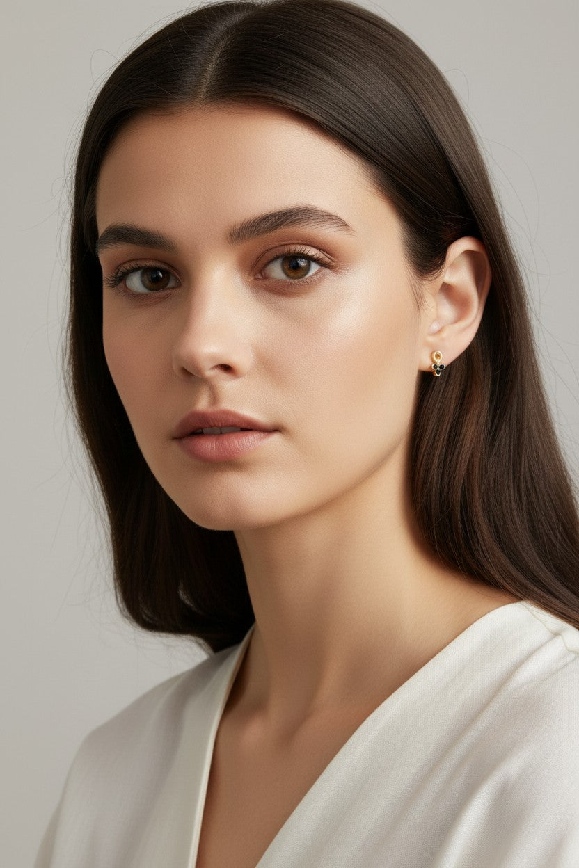 18k Gold Filled CZ Flower Drop Earrings — Dainty, Sparkling; Endlessly Wearable