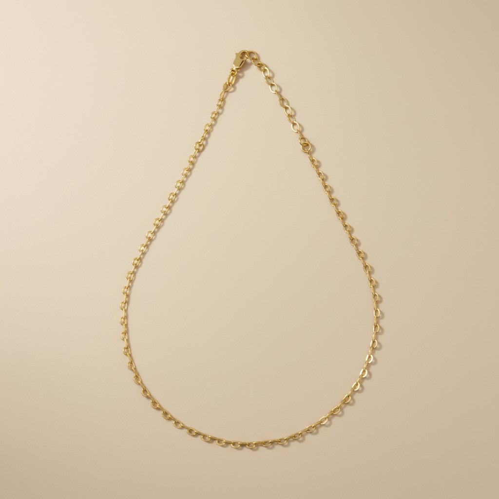 18k Gold Filled Lace Chain Choker Necklace