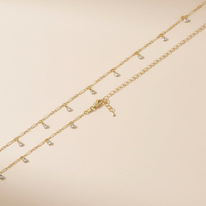 ✨ 18k Gold Filled CZ Paperclip Belly Chain — Modern, Sparkling & Made to Turn Heads