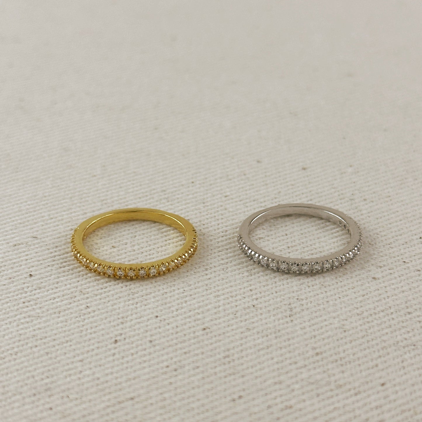 CZ Half Band Ring