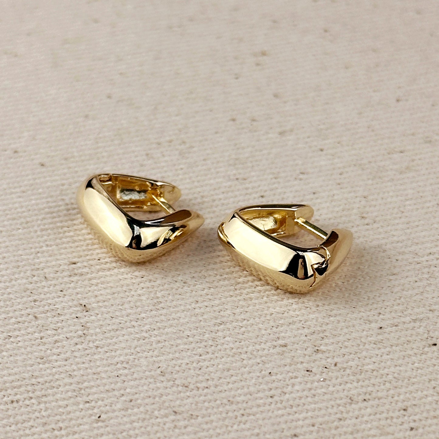 18k Gold Filled Shaped Hoop Earrings