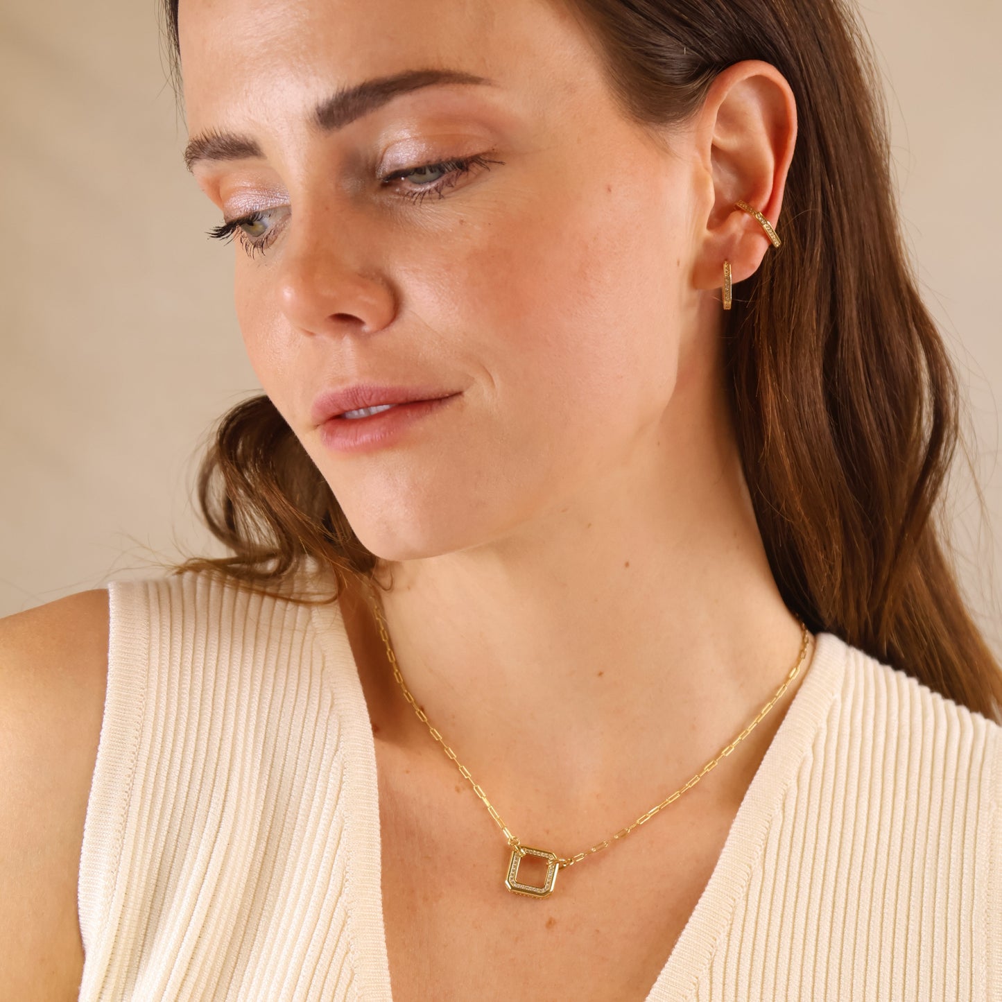 18k Gold Filled Quadratini Ear Cuff