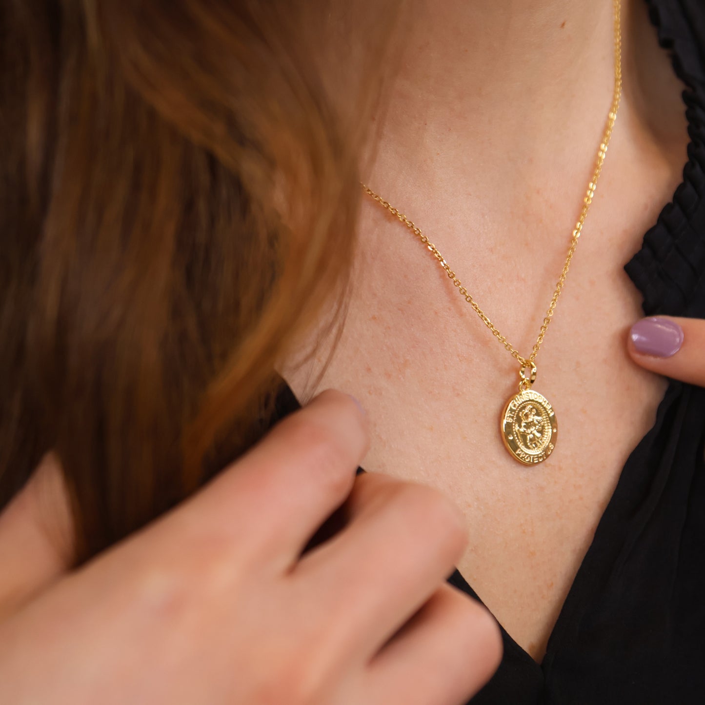 18k Gold Filled Saint Christopher Medal Pendant