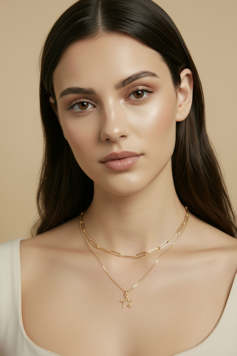 ⭐ 18k Gold Filled Estella Star Necklace — Italian Design. Celestial Beauty. Worn Every Day.