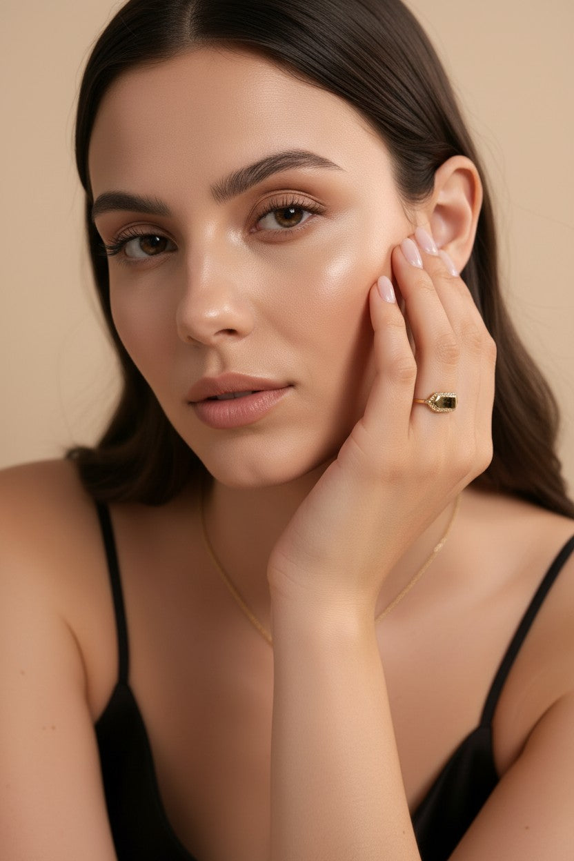 ✨ 18k Gold Filled Pointed Rectangle CZ Ring — The Geometric Statement Your Finger Has Been Waiting For
