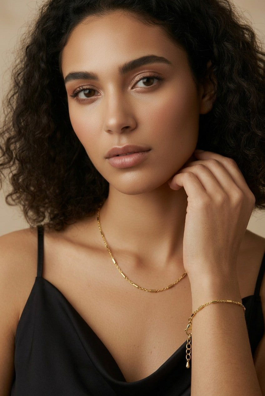 ✨ 18k Gold Filled Mini Tube Chain Bracelet — Structure and Fluidity. Both at Once.