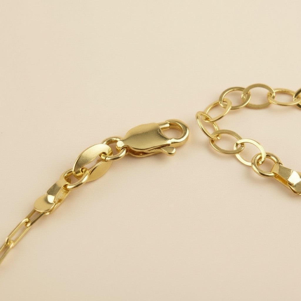 18K Gold Filled Mini Paperclip Chain Bracelet