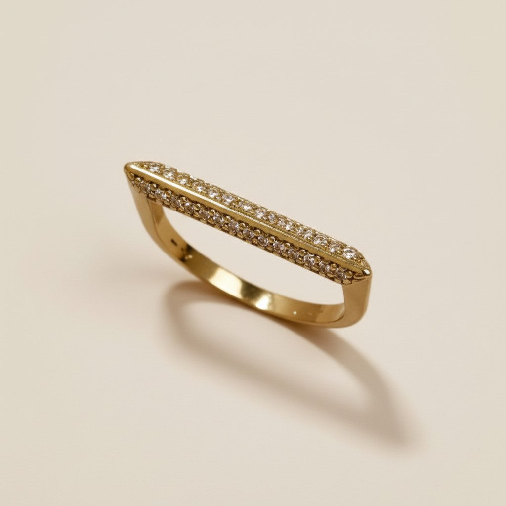 Thin CZ Ring - Dainty Stackable Cubic Zirconia Band for Women