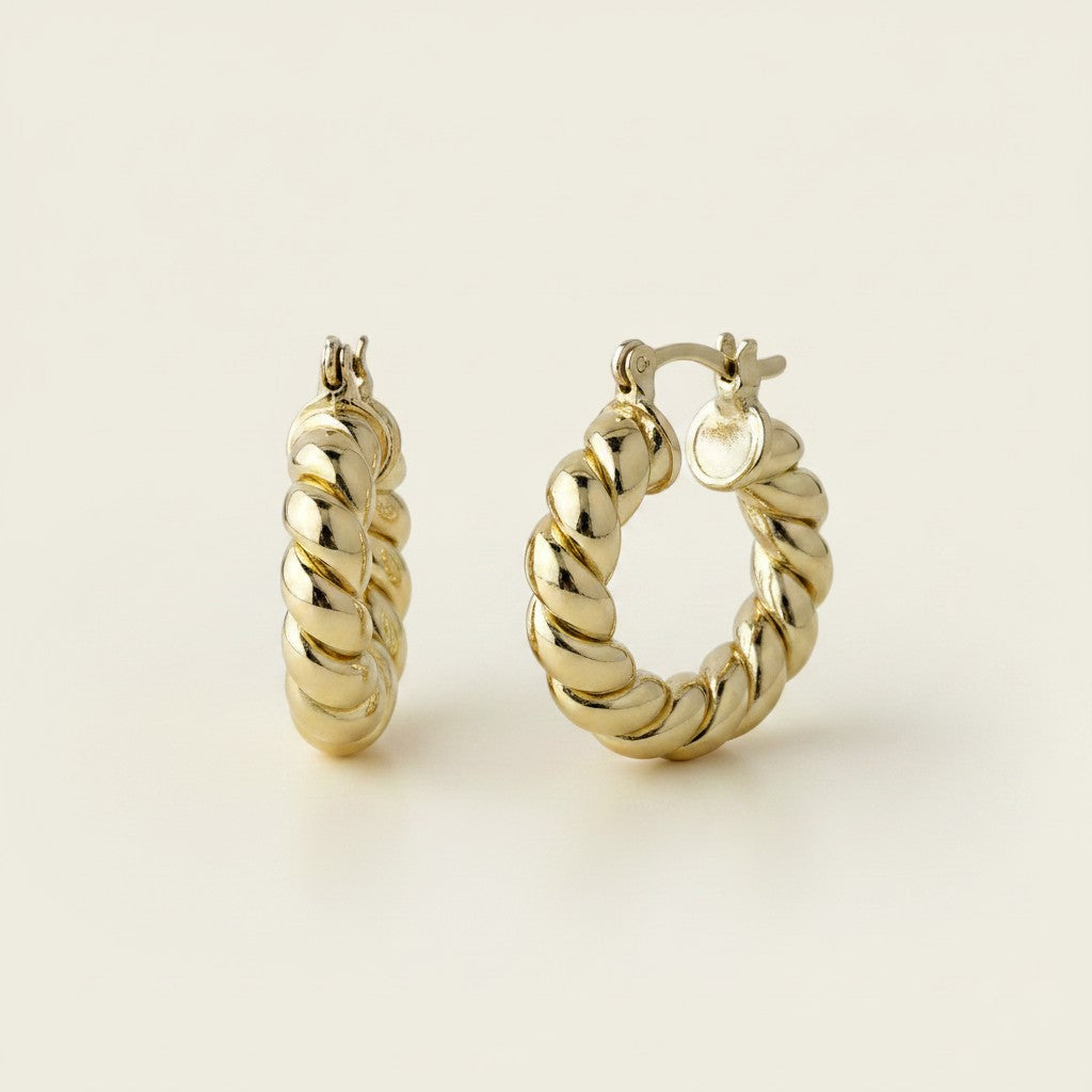 18k Gold Filled Croissant Hoop Earrings | Sophisticated & Exclusive