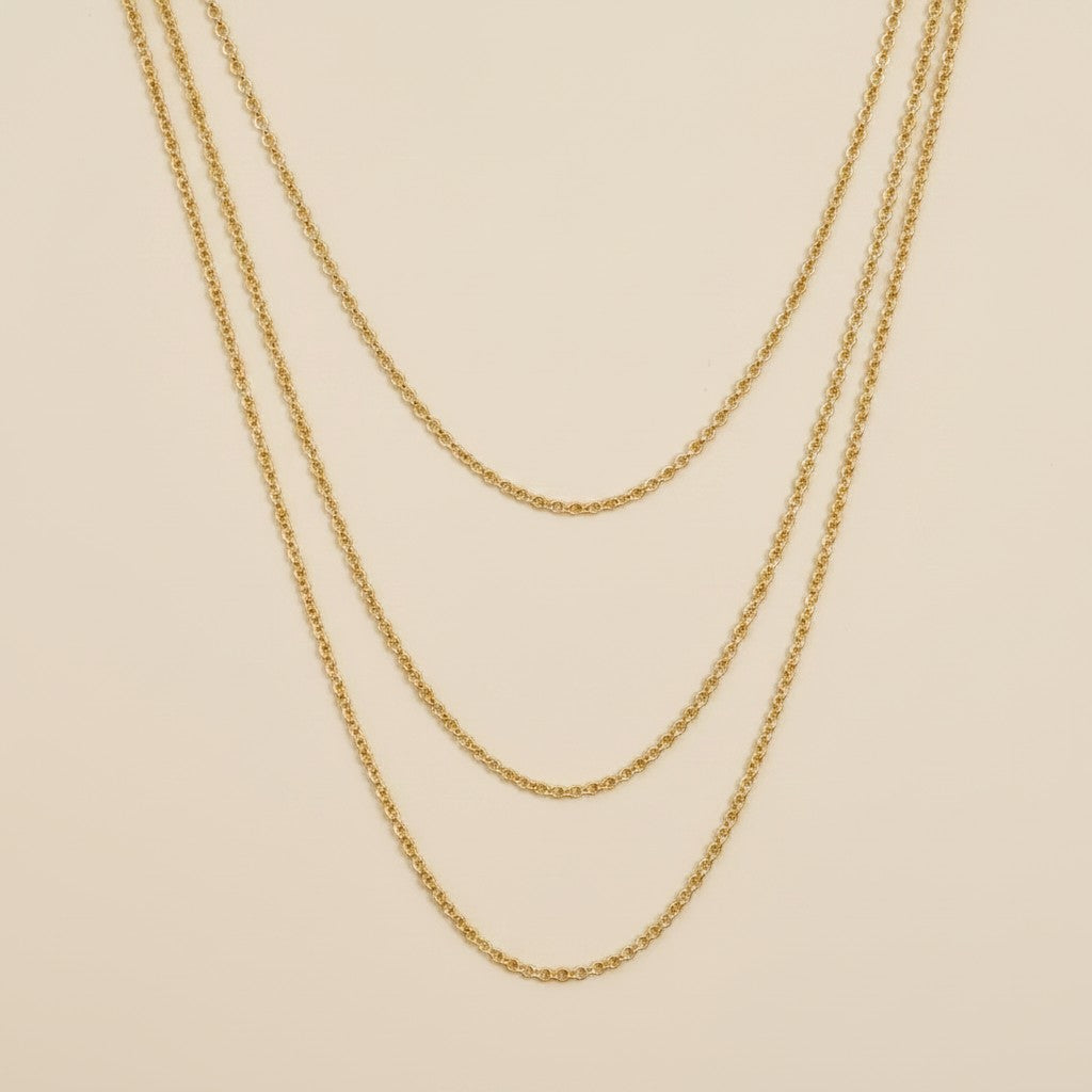 18k Gold Filled 1.5mm Rolo Chain Necklace | Layering & Charm Essential
