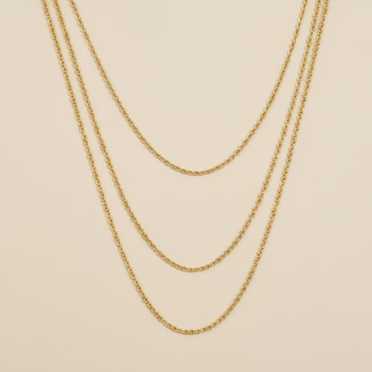 18k Gold Filled 1.5mm Rolo Chain Necklace | Layering & Charm Essential