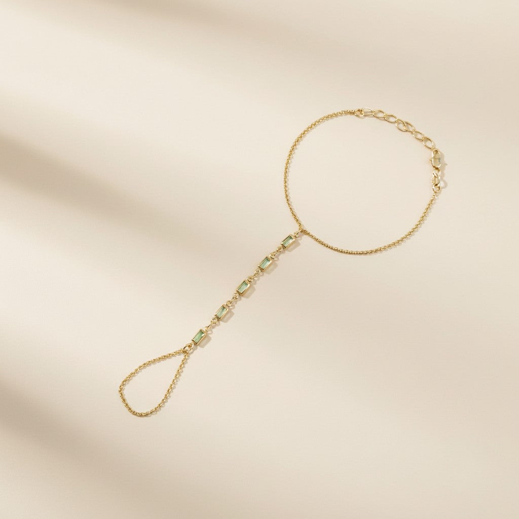 18k Gold Filled Mother of Pearl Hand Chain