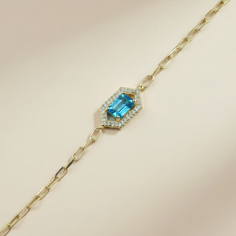💎 18k Gold Vermeil Birthstone Baguette Bracelet — Your Month. Your Color. Your Stone.