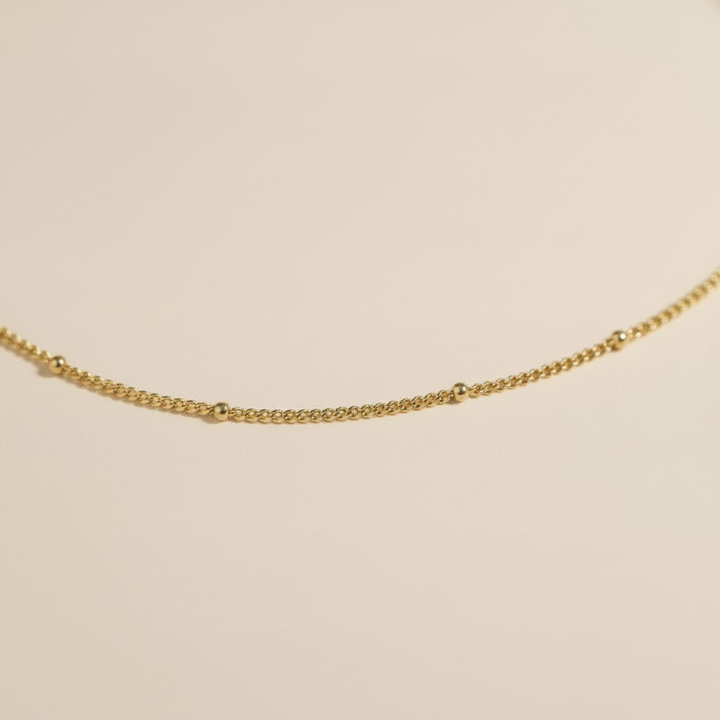 Satellite Chain Necklace - 1mm Thin Layering Chain for Women