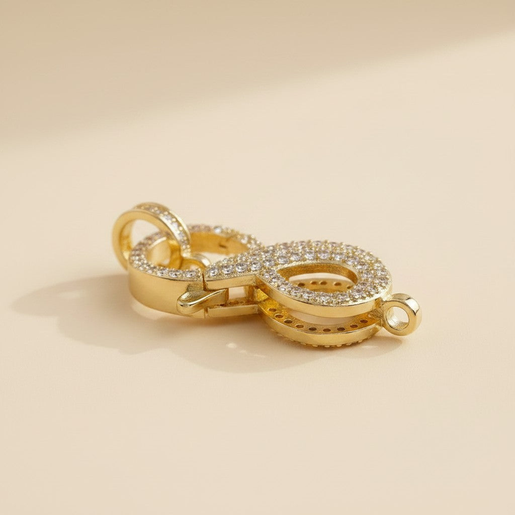 ✨18k Gold Filled Pavé CZ Infinity Clasp — The Closure That Becomes the Statement.