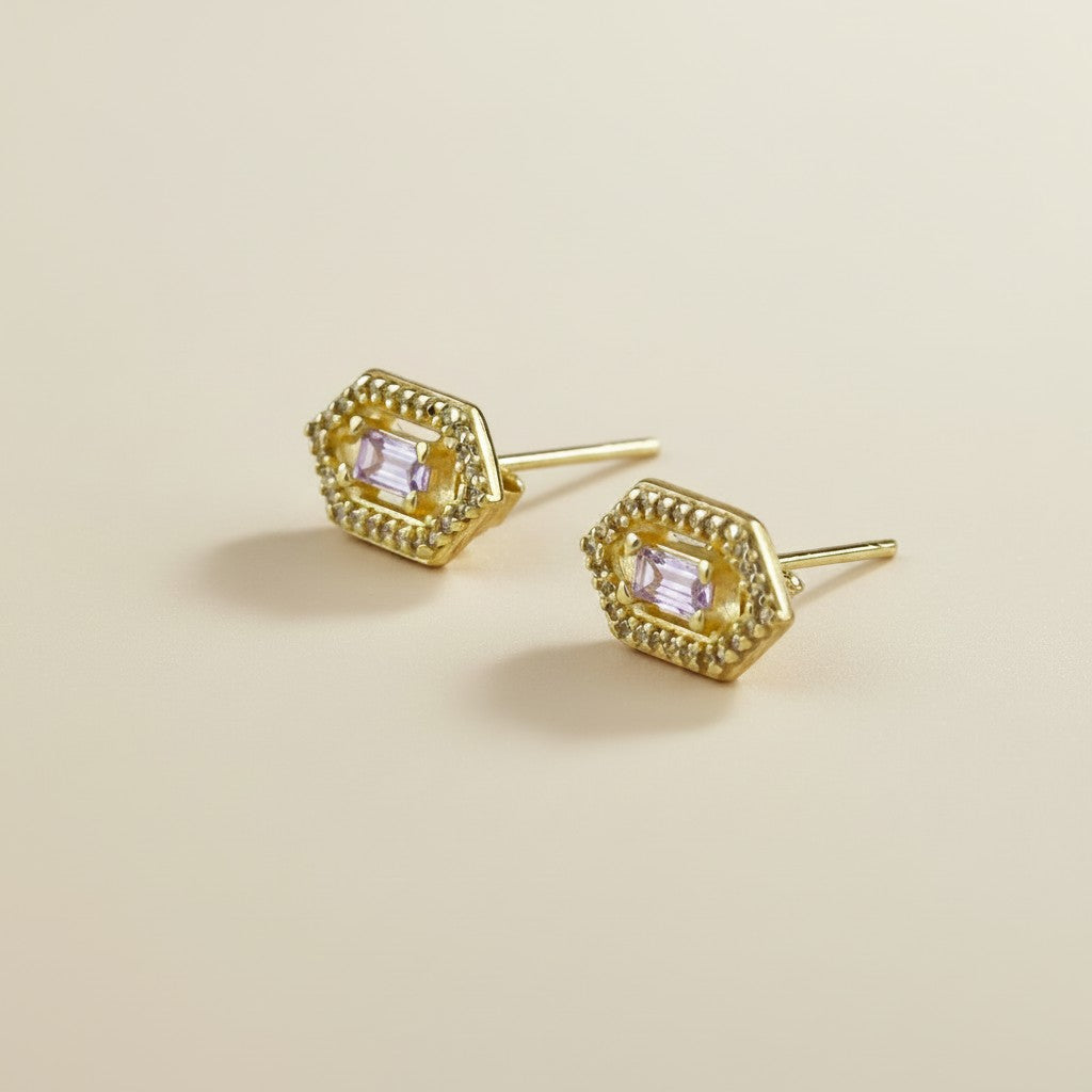 💎 18k Gold Vermeil Birthstone Baguette Earrings — Your Month on Both Ears, Every Day