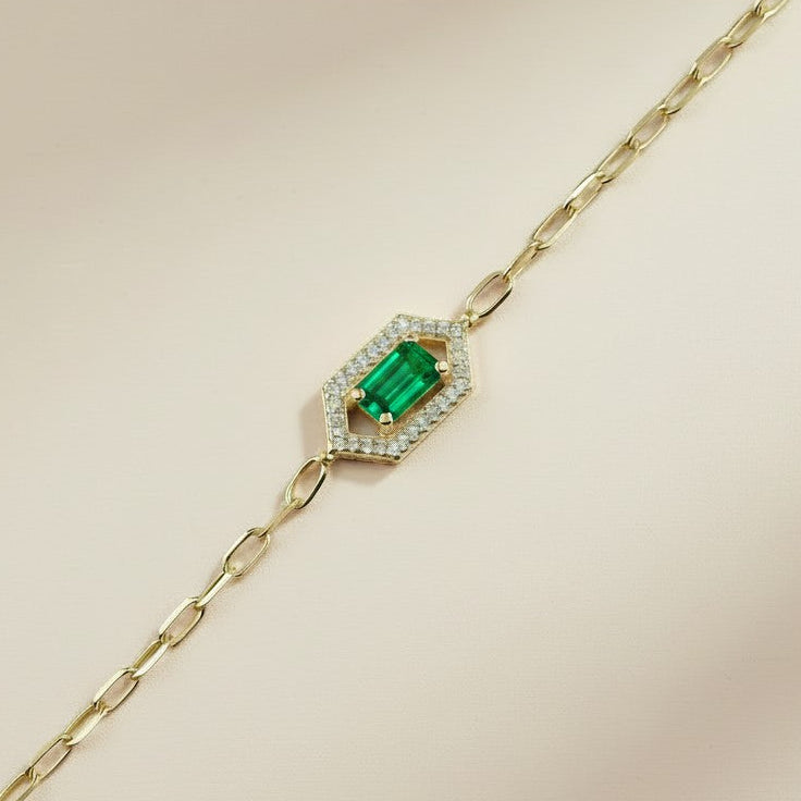 💎 18k Gold Vermeil Birthstone Baguette Bracelet — Your Month. Your Color. Your Stone.