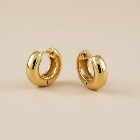 18k Gold Filled Bold Chunky Clicker Hoop Earrings | Striking Statement