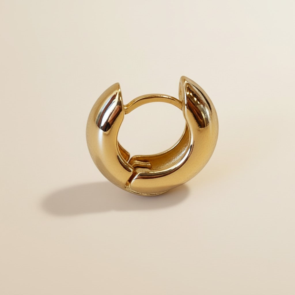 Chunky Huggie Hoop Earrings | Small Hoop Earrings for Women | Delicate Statement Hoops | Hypoallergenic Jewelry