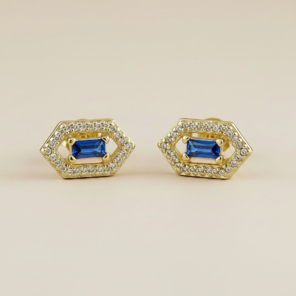 18k Gold Filled Baguette Birthstone Earrings | Personalized Sparkle