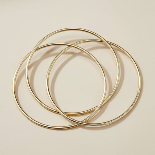 18k Gold Filled Triple Bangle Bracelet — Three Circles. One Piece. The Stack Already Done.