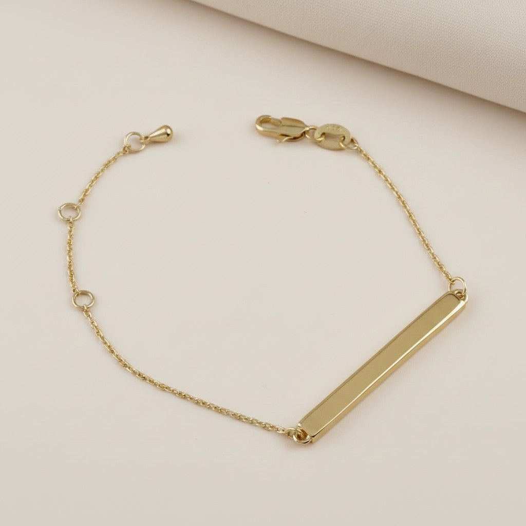 18k Gold Filled Polished Bar Bracelet | Sleek Minimalist Elegance