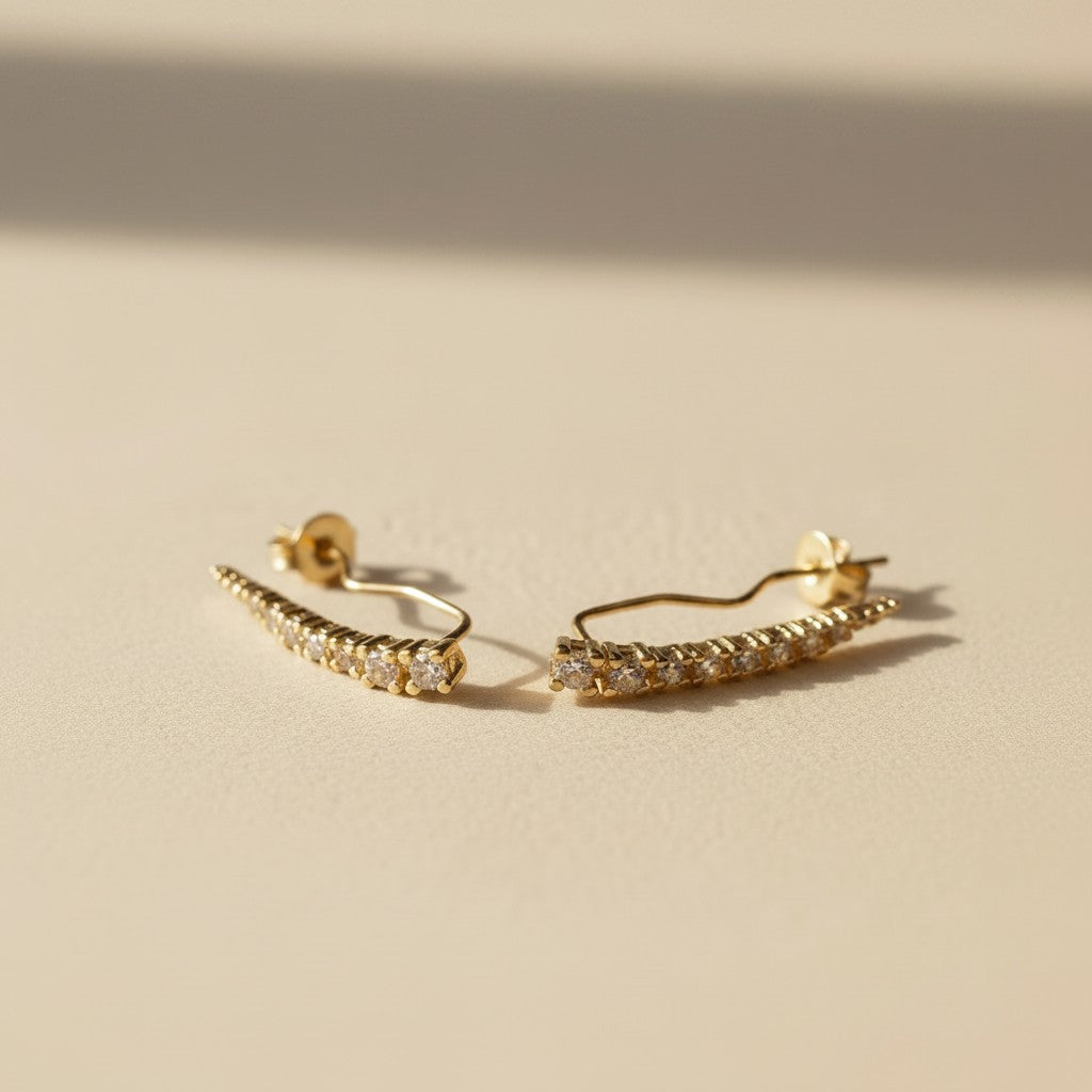 18k Gold Filled CZ Wing Earrings | Edgy Everyday Statement