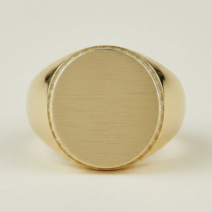 ✨ 18k Gold Filled Brushed Dome Ring with CZ Edge — Matte Center. Sparkling Rim. The Ring That Does Both.