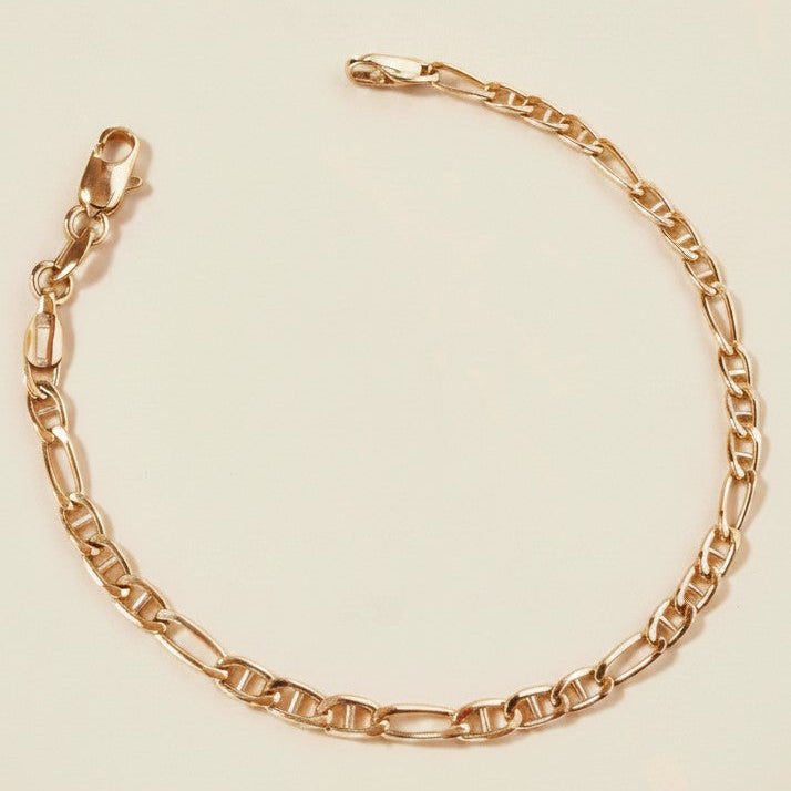 ✨ 18k Gold Filled Figarucci Bracelet — Two Classic Chains. One Beautiful Wrist.