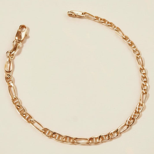 ✨ 18k Gold Filled Figarucci Bracelet — Two Classic Chains. One Beautiful Wrist.
