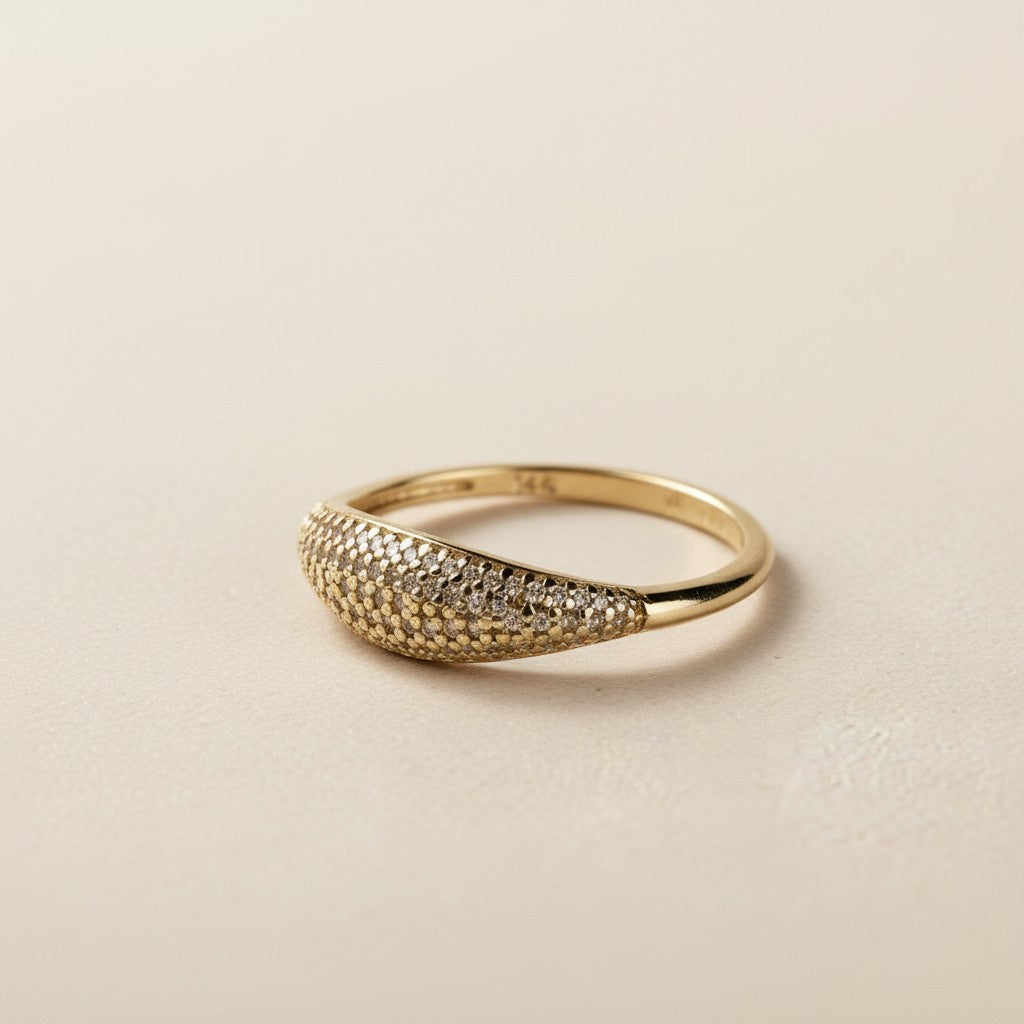 18k Gold Filled Mini CZ Dome Ring