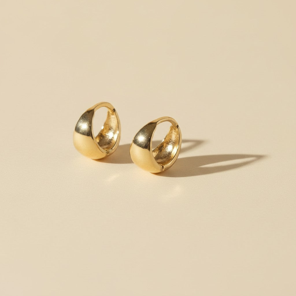 ✨ 18k Gold Filled Polished Clicker Hoop Earrings — Small Diameter. Generous Width. The Most Substantial Mini Hoop.