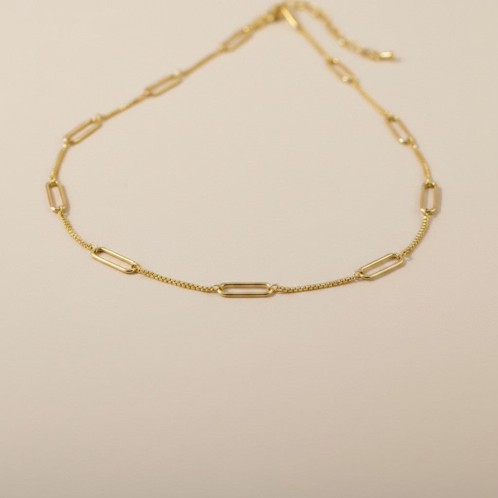 ✨ 18k Gold Filled Paperclip; Box Chain Necklace — Two Textures, One Effortlessly Striking Look