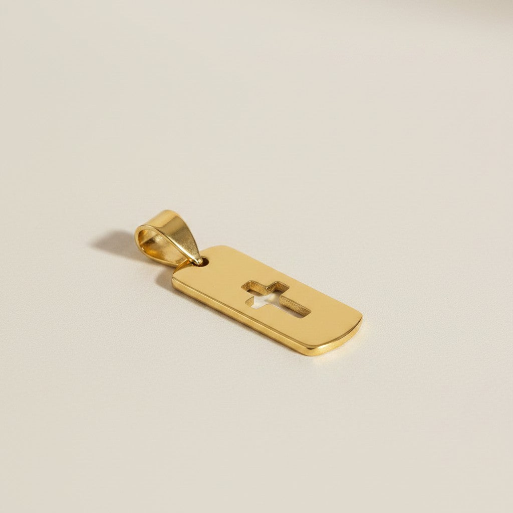 18k Gold Filled Cut Out Cross Charm