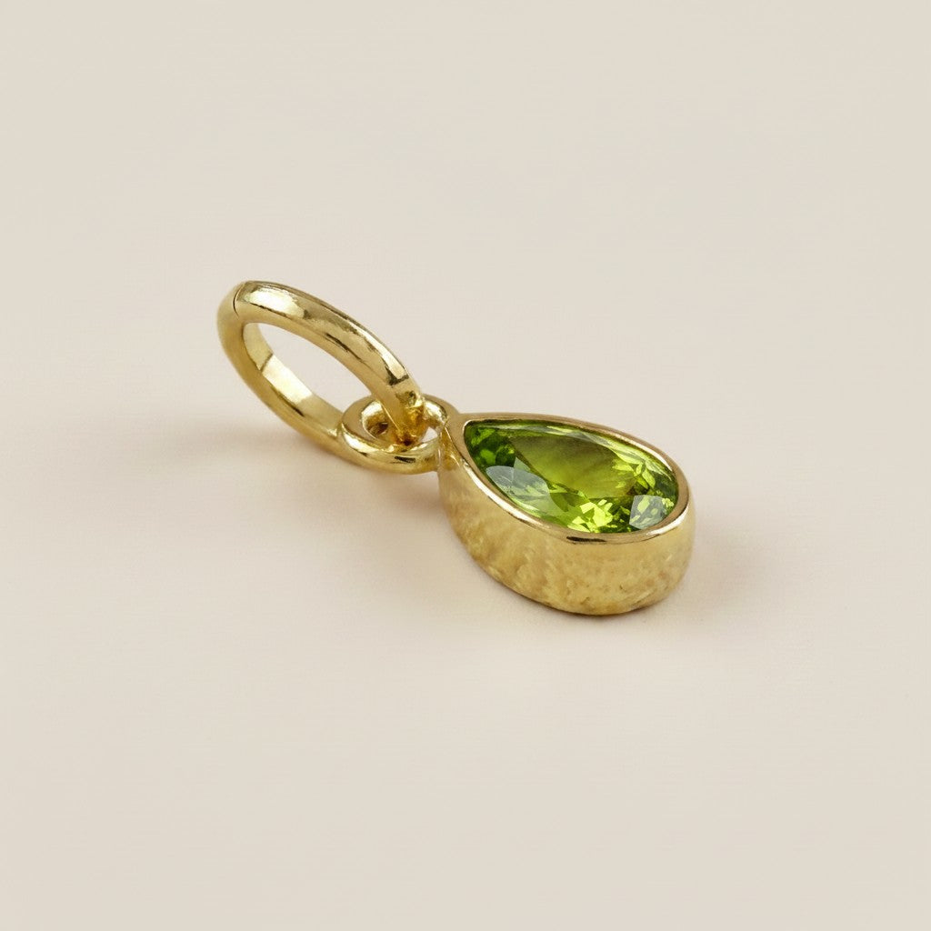 18k Gold Filled Birthstone Bezel Drop Charm | Personalized Sparkle