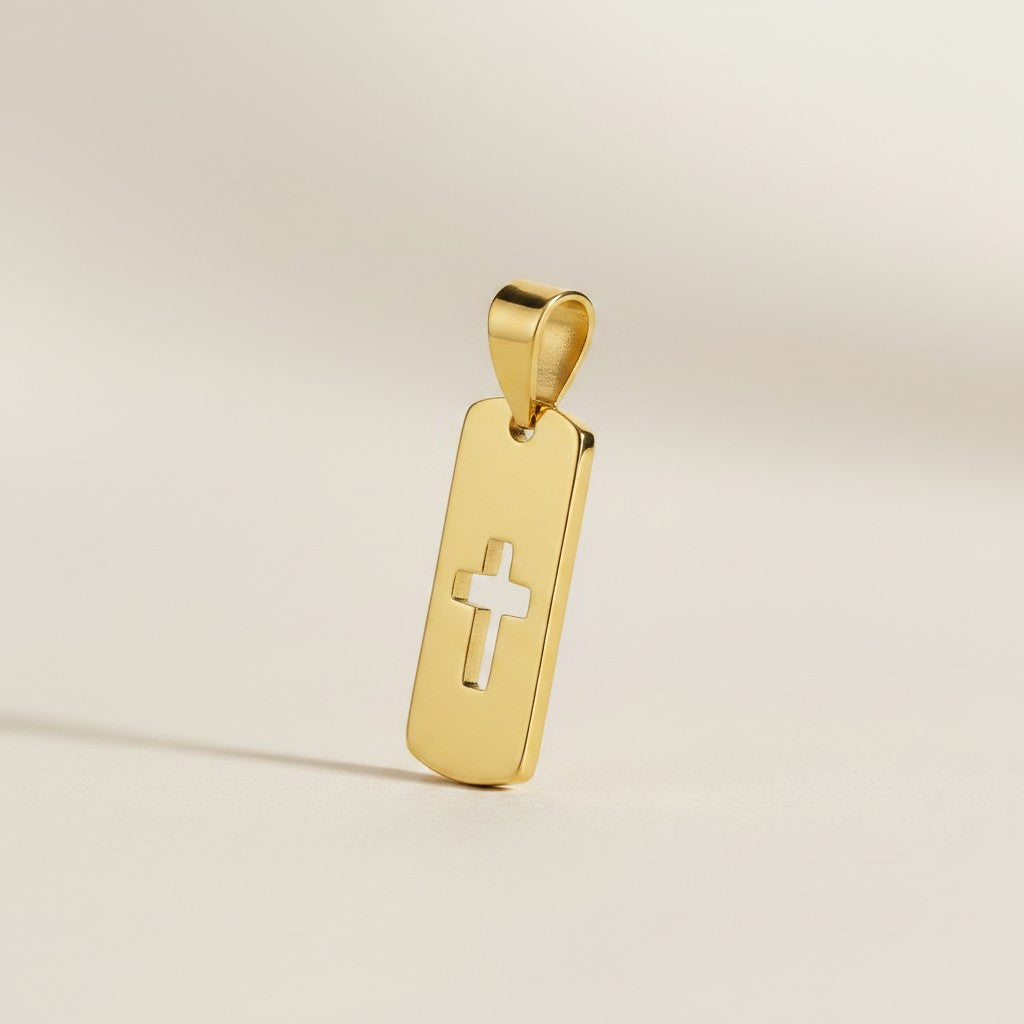 18k Gold Filled Cut Out Cross Charm