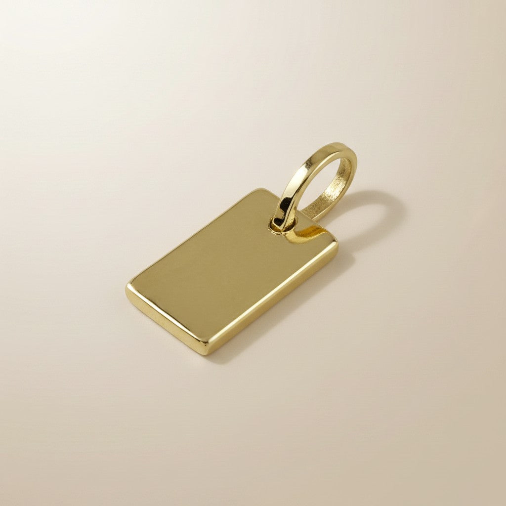 ✨ 18k Gold Filled Rectangular Plaque Charm — The Smallest Canvas. The Most Personal Message.