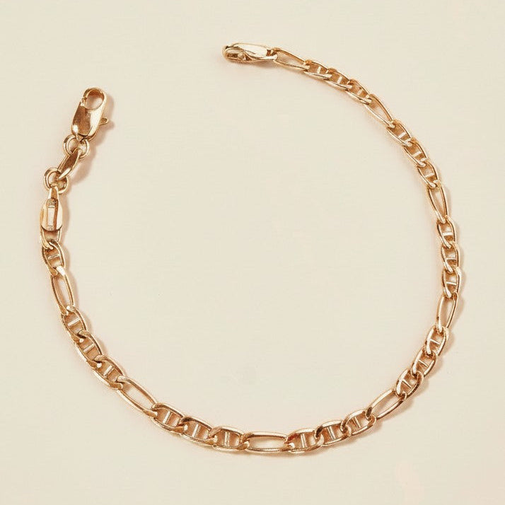 ✨ 18k Gold Filled Figarucci Bracelet — Two Classic Chains. One Beautiful Wrist.