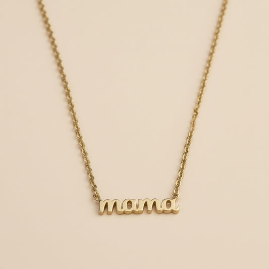 Mama Necklace - Script Pendant Mother's Day Gift | Gold Mom Jewelry