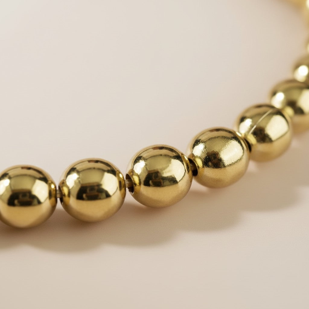 Beaded Bracelet - 3.5mm Gold Ball Bracelet for Women