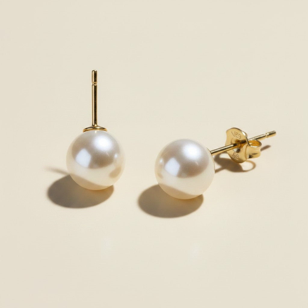 🤍 18k Gold Filled Korean Pearl Stud Earrings — The Classic That Every Jewelry Collection Needs.