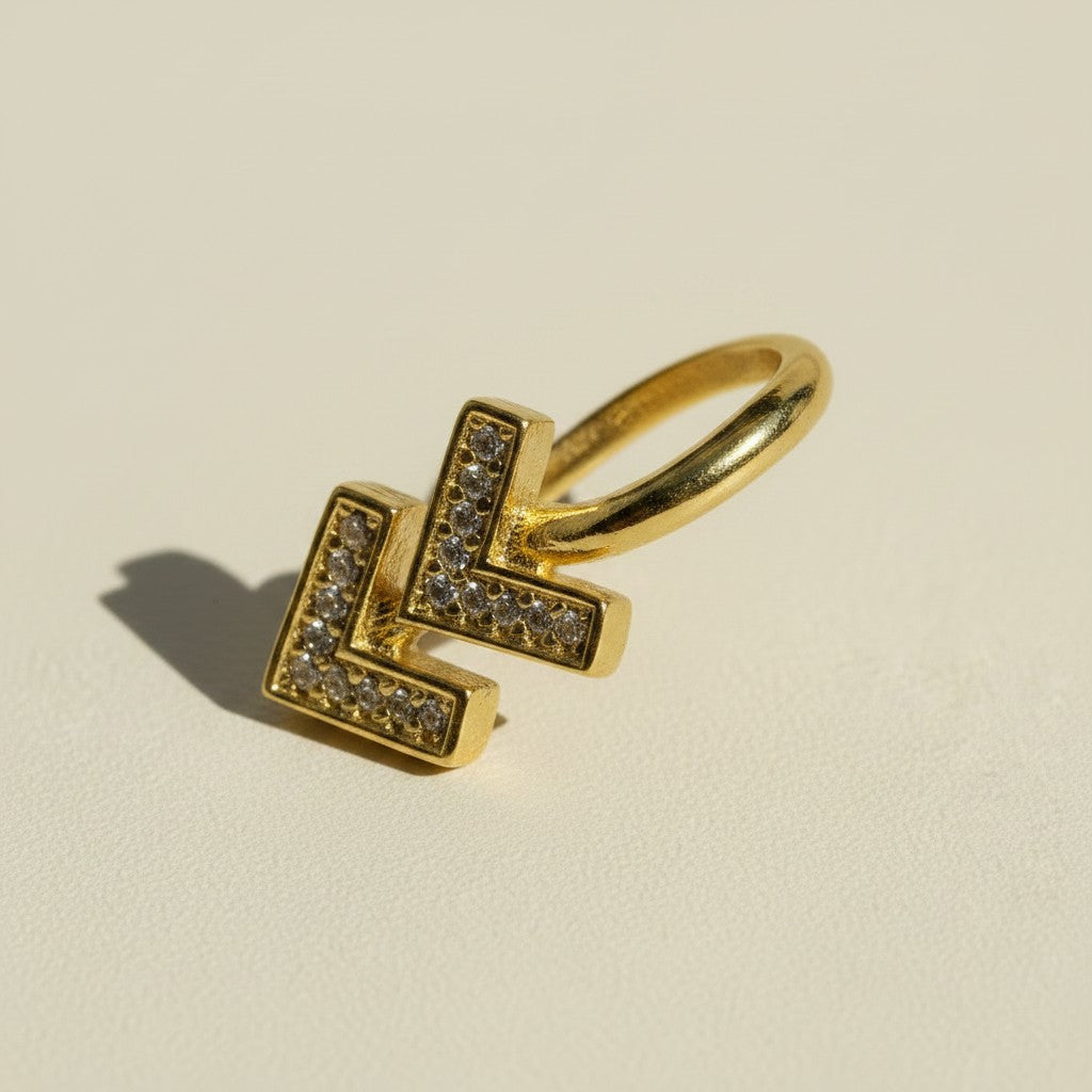 18k Gold Filled Arrow Chevron CZ Ear Cuff | Refined Everyday Sparkle