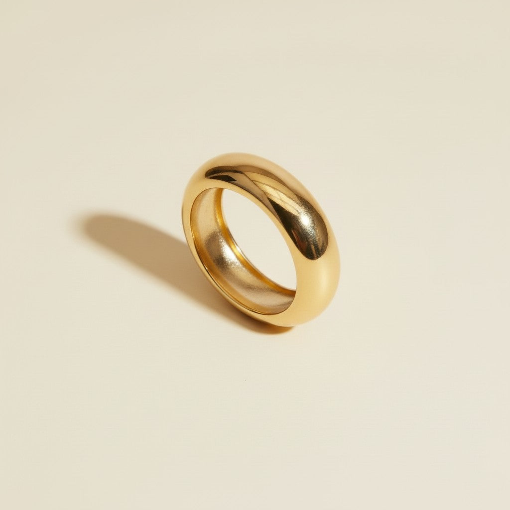 Chunky Statement Ring for Women - Hypoallergenic Waterproof Band Ring
