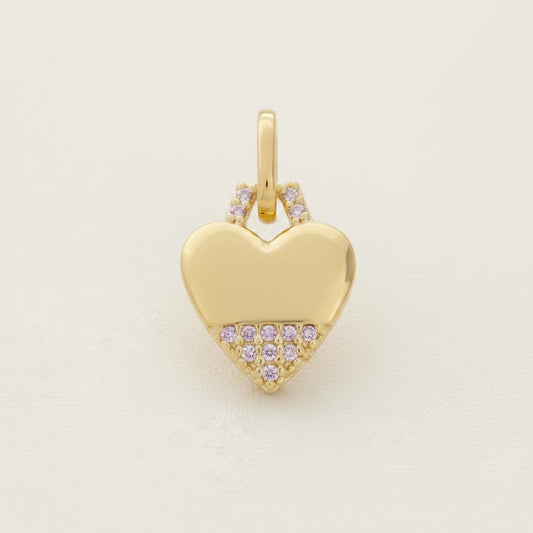 💛 18k Gold Filled Heart CZ Pendant — Warm Gold Above. Sparkling Detail Below.