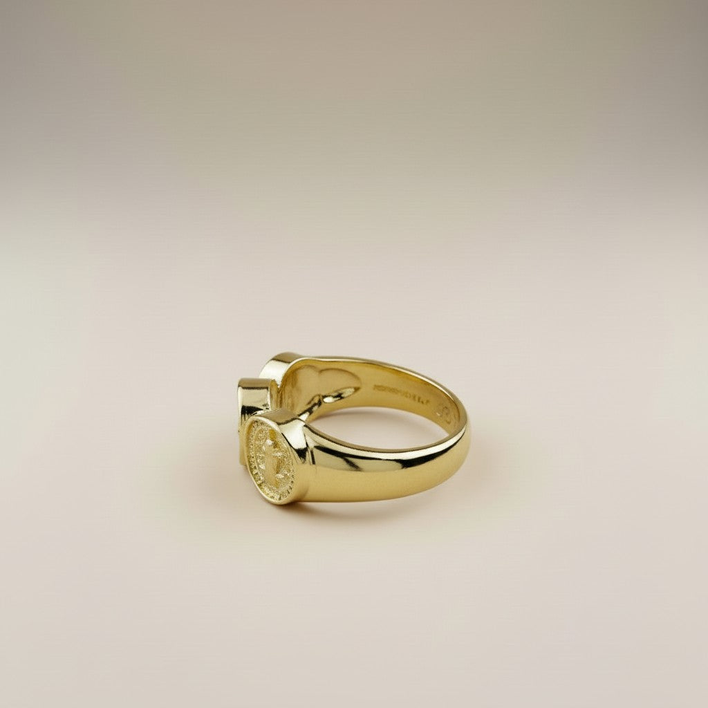 Saint Benedict Ring - Triple Band Religious Ring for Men & Women