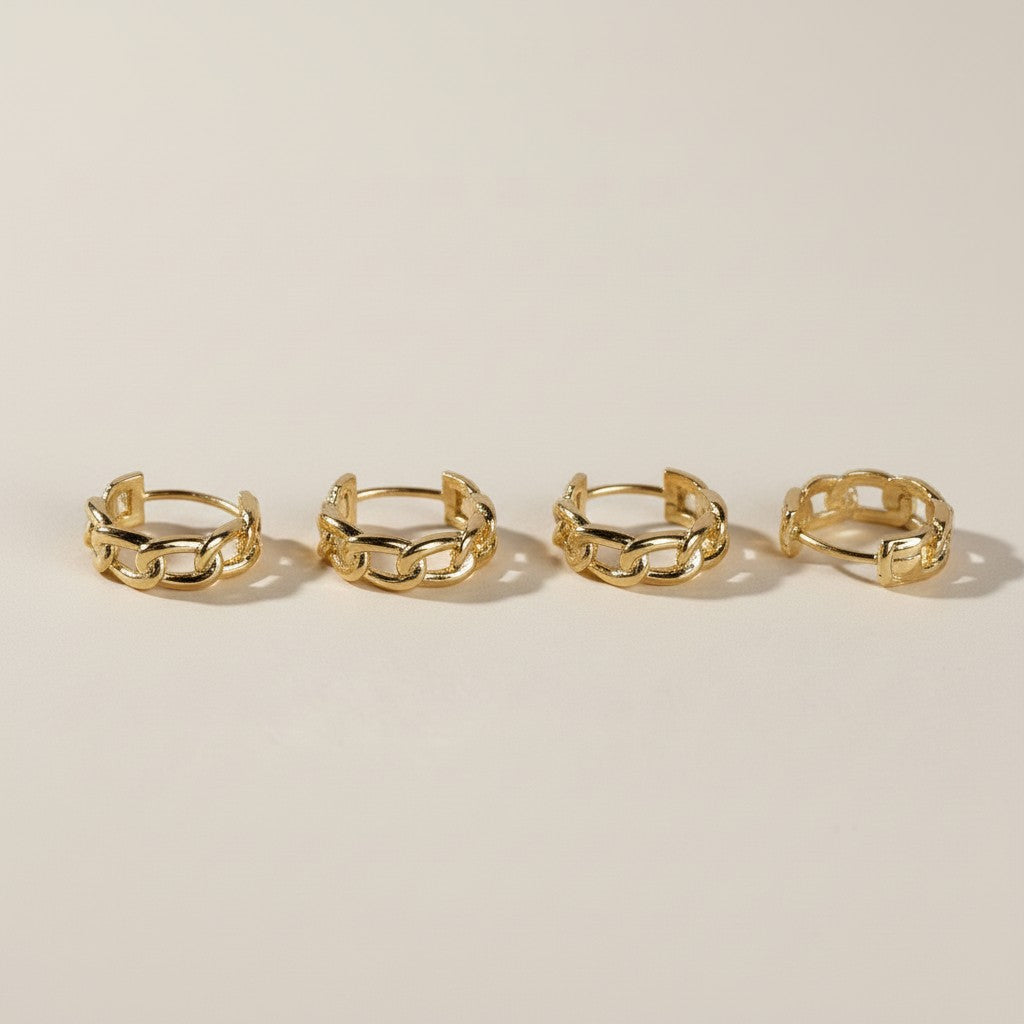 Cuban Clicker Hoop Earrings - Hypoallergenic & Water Resistant