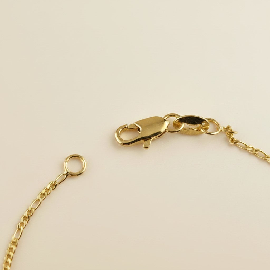 18k Gold Filled Rounded Figaro Chain Bracelet