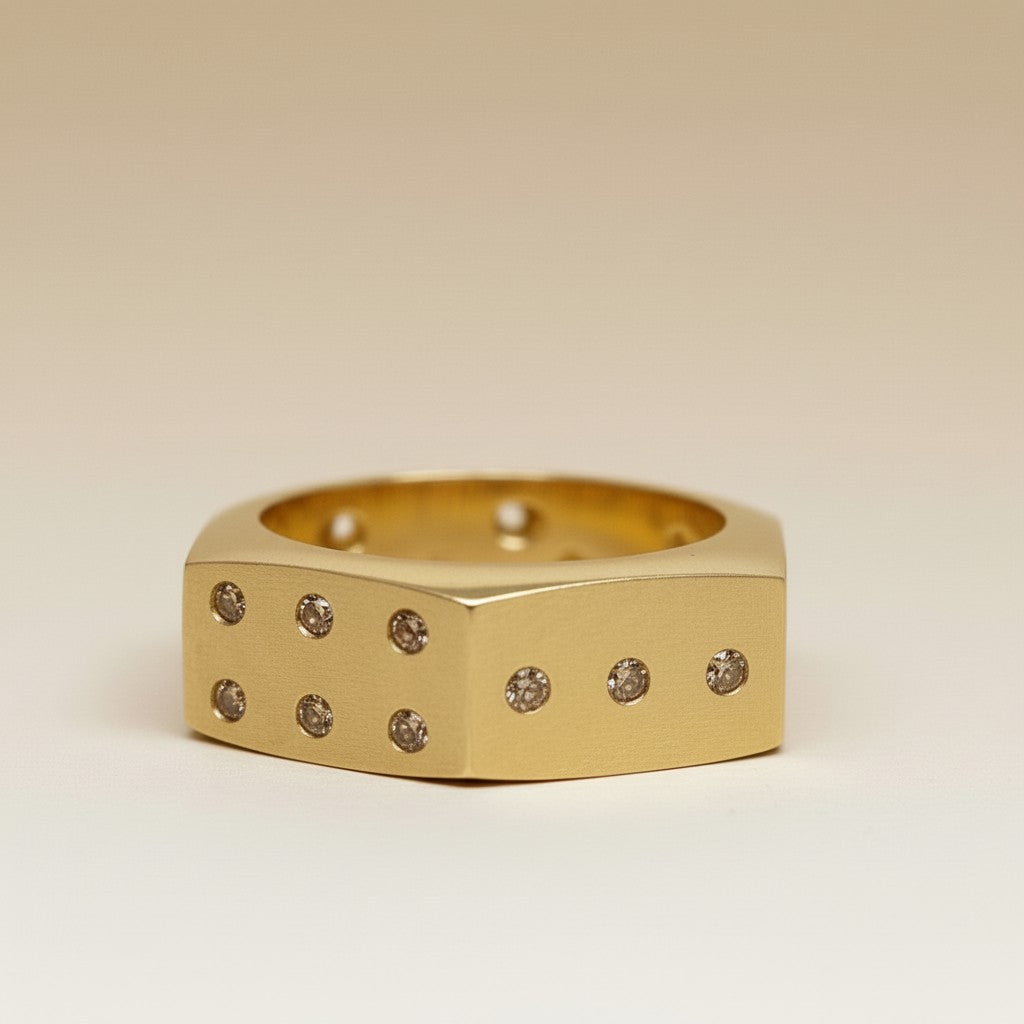 Edgy Dice Ring | Hexagonal Statement Ring | Unique Gamer Ring | Bold Fashion Ring for Her