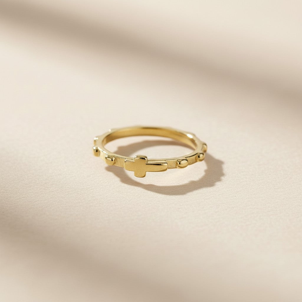 Prayer Ring with Cross - Religious Christian Jewelry for Women